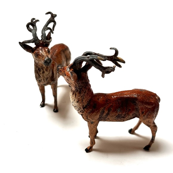 Vintage Cast Metal Reindeer Lead Antler Putz Germany - Picture 10 of 10